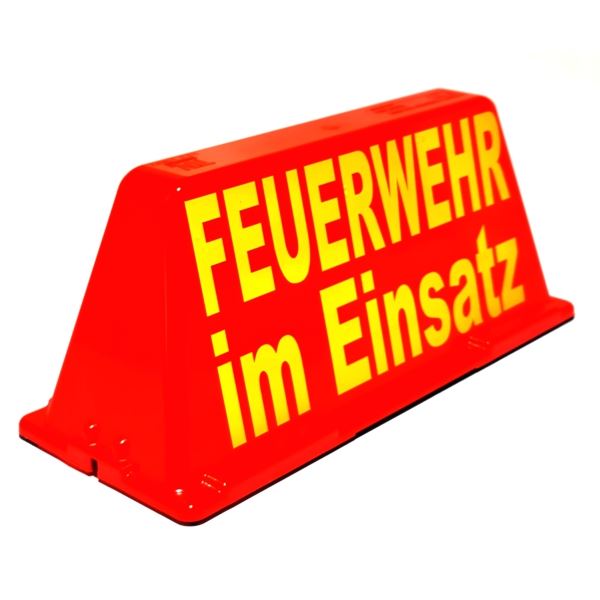 TEMPLIN  Dachschild Feuerwehr im Einsatz (weiß / rot) spiegelverkehrt